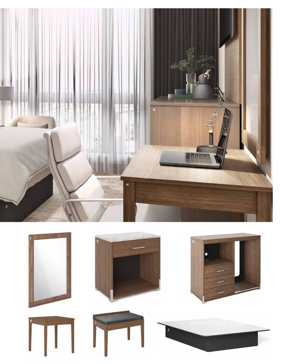Contemporary Hotel Furniture Lang Furniture EDISON Collection